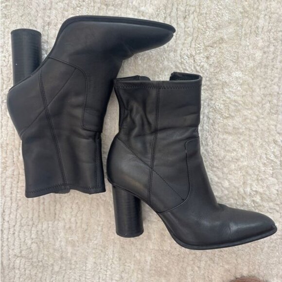 Zara Black Heeled Ankle Booties - Picture 6 of 8